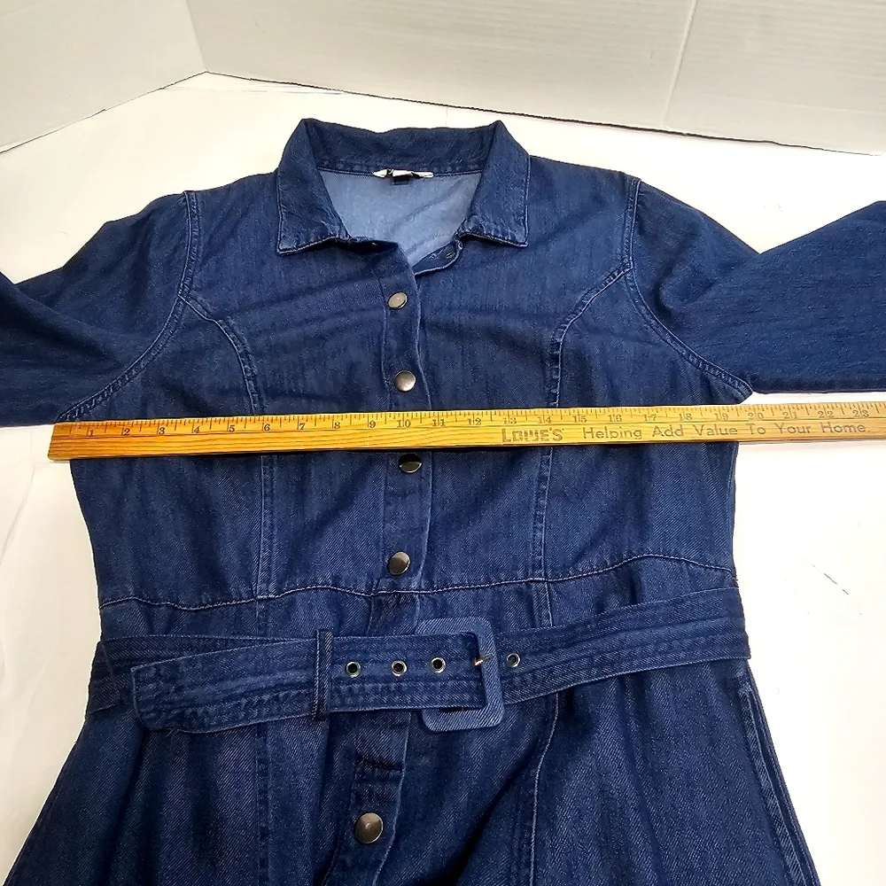 Classic Long Sleeve Denim Dress - Picture 5 of 12